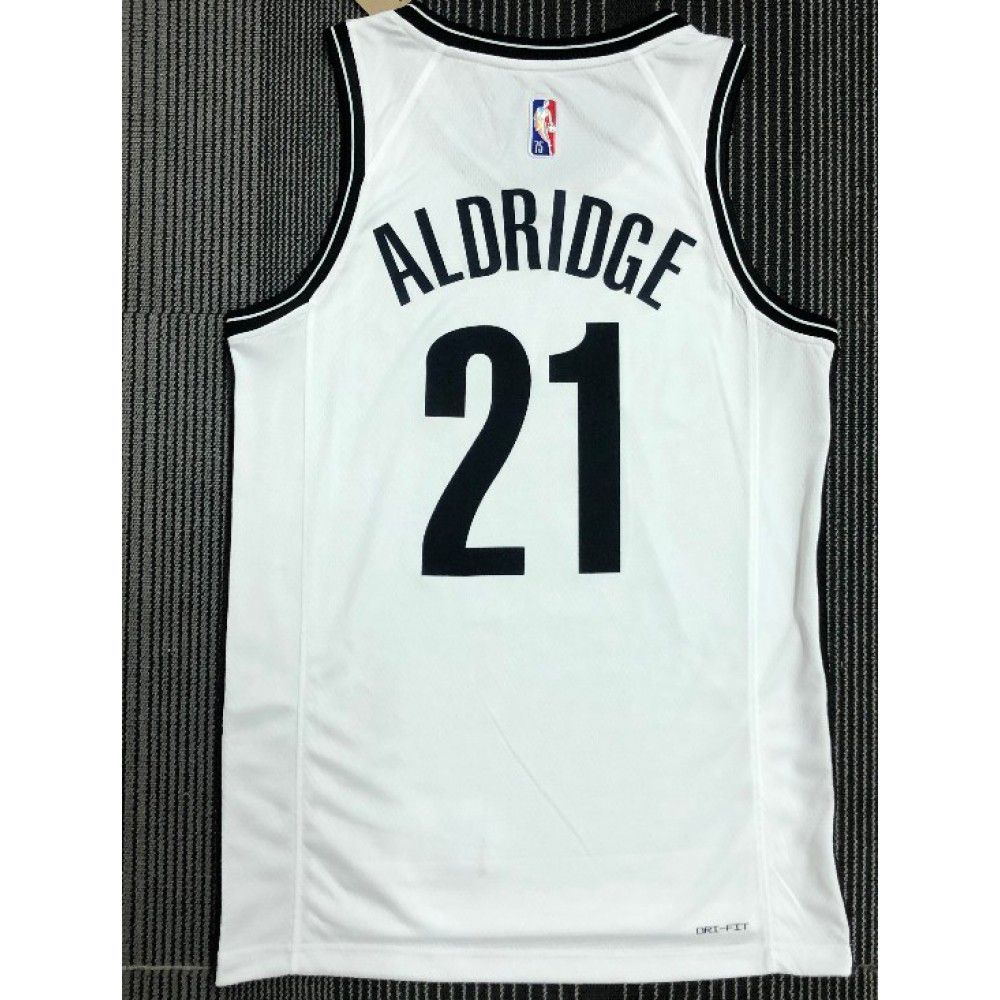 Men's Brooklyn Nets LaMarcus Aldridge #21 White 2021 Swingman NBA Jersey - Icon Edition-Pro Kit Vault | Brand New 26/27 Sports Jerseys